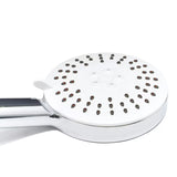 Bílá ruční sprcha SIKO s kulatým designem, průměr 12 cm, se samočisticími tryskami