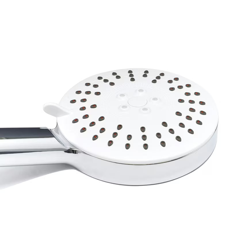 Bílá ruční sprcha SIKO s kulatým designem, průměr 12 cm, se samočisticími tryskami