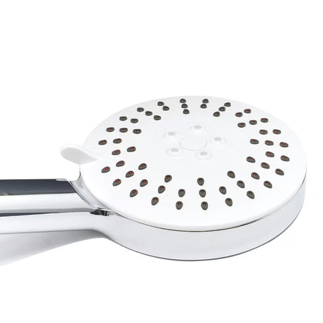 Bílá ruční sprcha SIKO s kulatým designem, průměr 12 cm, se samočisticími tryskami