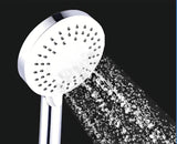 Bílá ruční sprcha SIKO s kulatým designem, průměr 12 cm, se samočisticími tryskami