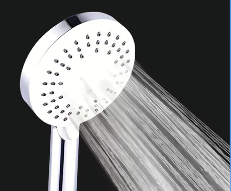 Bílá ruční sprcha SIKO s kulatým designem, průměr 12 cm, se samočisticími tryskami