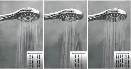 Chromová ruční sprcha SIKO s průměrem 115 mm a přepínáním 3 sprchových proudů tlačítkem.
