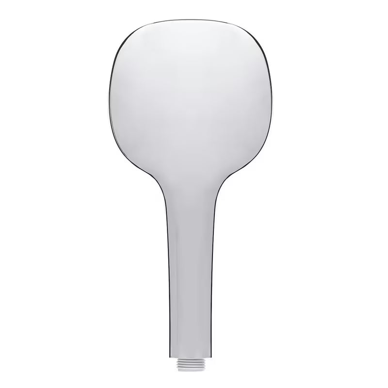 Bílá ruční sprcha SIKO s chromem, průměr 12 cm, se 3 proudy a tlačítkem pro přepínání.