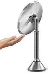 Kosmetické zrcátko Simplehuman Dual Touch v kartáčované nerezové oceli s Tru-lux LED osvětlením a zvětšením 5x.
