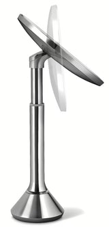 Kosmetické zrcátko Simplehuman Dual Touch v kartáčované nerezové oceli s Tru-lux LED osvětlením a zvětšením 5x.