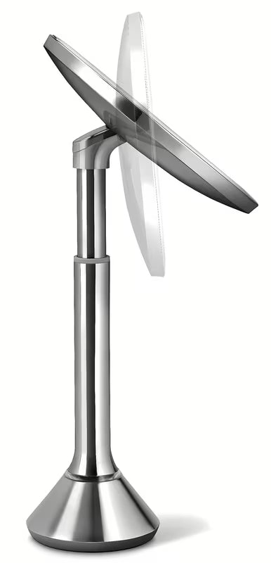 Kosmetické zrcátko Simplehuman Dual Touch v kartáčované nerezové oceli s Tru-lux LED osvětlením a zvětšením 5x.