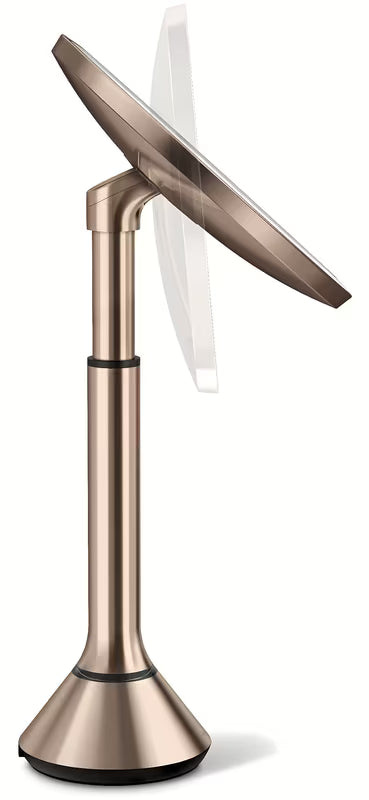 Kosmetické zrcátko Simplehuman Dual Touch v barvě rose gold s Tru-lux LED osvětlením a dotykovým ovládáním jasu.