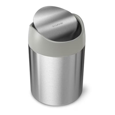 Stolní mini odpadkový koš Simplehuman Mini bin z kartáčované nerezové oceli s otočným víkem