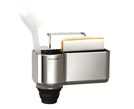 Držák na houbičku Simplehuman Sink caddies z kartáčované nerezové oceli s úchytem a přísavkami