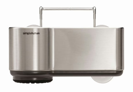Držák na houbičku Simplehuman Sink caddies z kartáčované nerezové oceli s úchytem a přísavkami