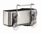 Držák na houbičku Simplehuman Sink caddies z kartáčované nerezové oceli s úchytem a přísavkami
