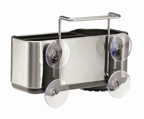 Držák na houbičku Simplehuman Sink caddies z kartáčované nerezové oceli s úchytem a přísavkami