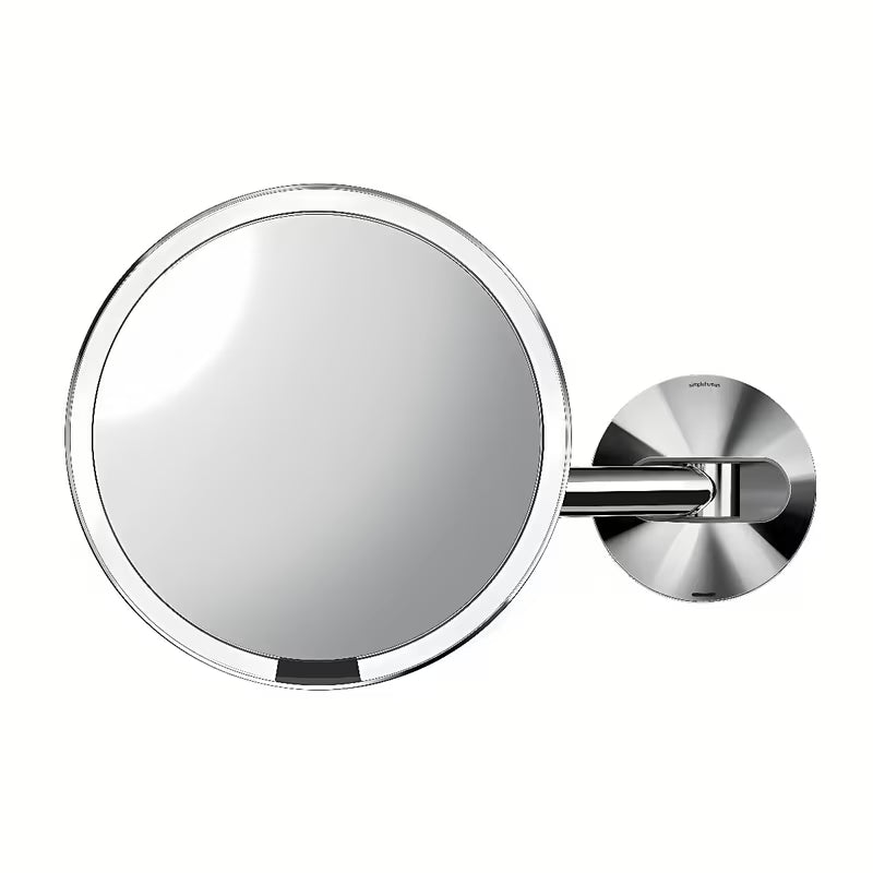 Nástěnné kosmetické zrcátko Simplehuman Wall s Tru-lux LED osvětlením v provedení lesklá ocel.