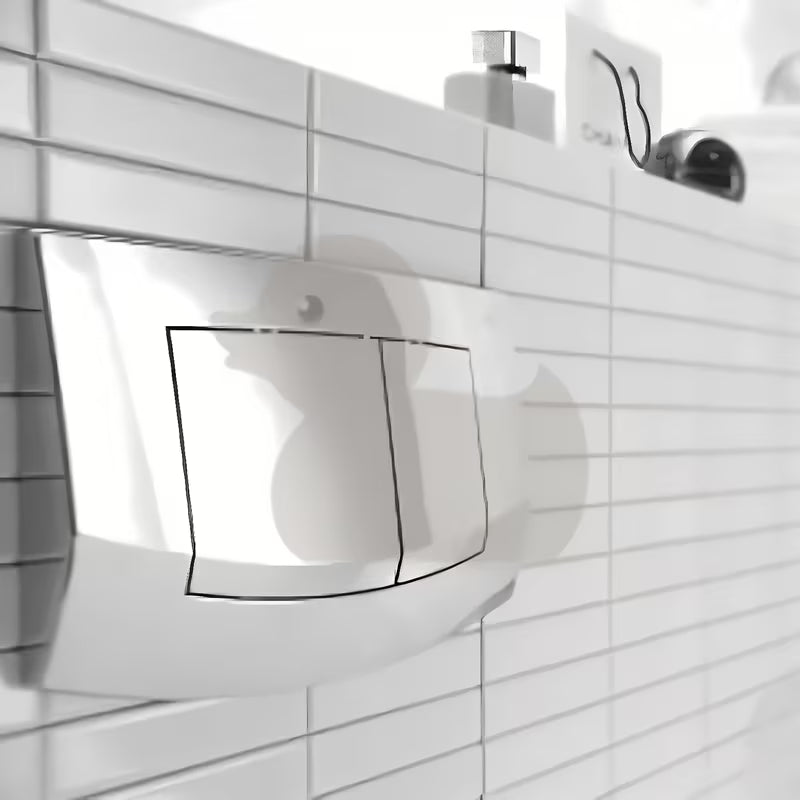 Bílé dvojčinné ovládací tlačítko Tece Ambia pro WC pro dvoumnožstevní splachování