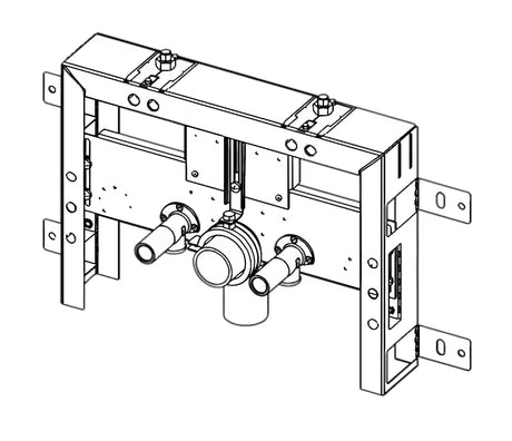 Montážní rám Tece Box pro instalaci závěsného bidetu se stavební hloubkou 8 cm.