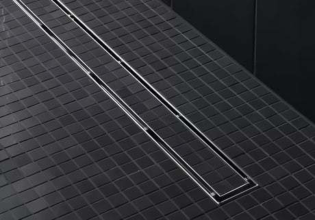 Nerezový rošt Tece Drainline plate II pro vložení dlažby do sprchového žlabu s leštěnými okraji