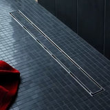 Tece Drainline rovný nerezový rošt plate pro vložení dlažby s leštěnými viditelnými okraji