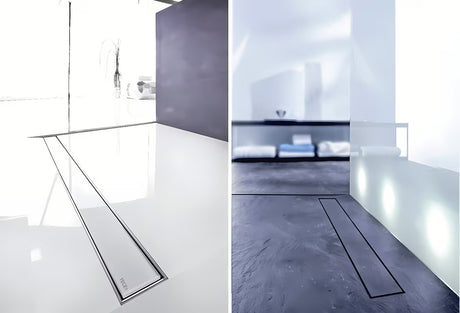 Nerezový rošt Tece Drainline plate pro vložení dlažby do sprchového žlabu s leštěnými okraji