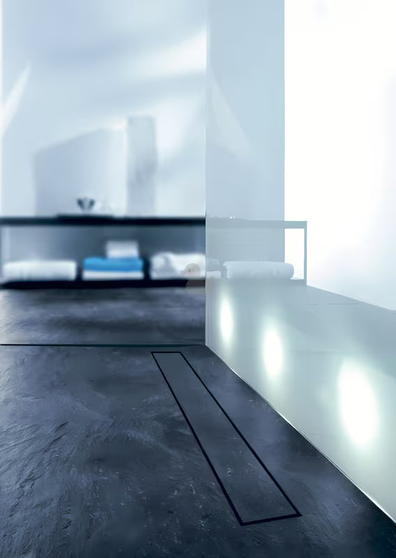 Nerezový sprchový žlab Tece Drainline 70 cm s roštem pro nalepení dlažby