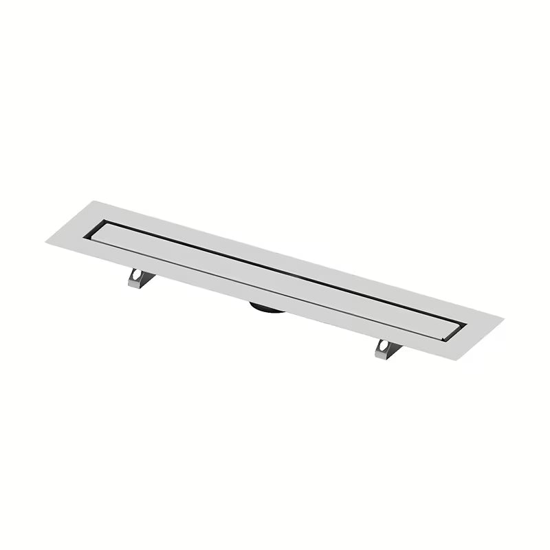 Nerezový sprchový žlab Tece Drainline 120 cm s roštem pro nalepení dlažby v lesklém provedení.