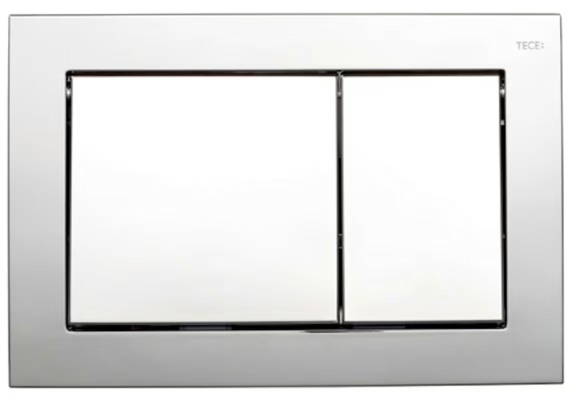 Závěsný WC set Siko S-Line Pro s podomítkovou nádrží TECE a chromovým tlačítkem TECEbase