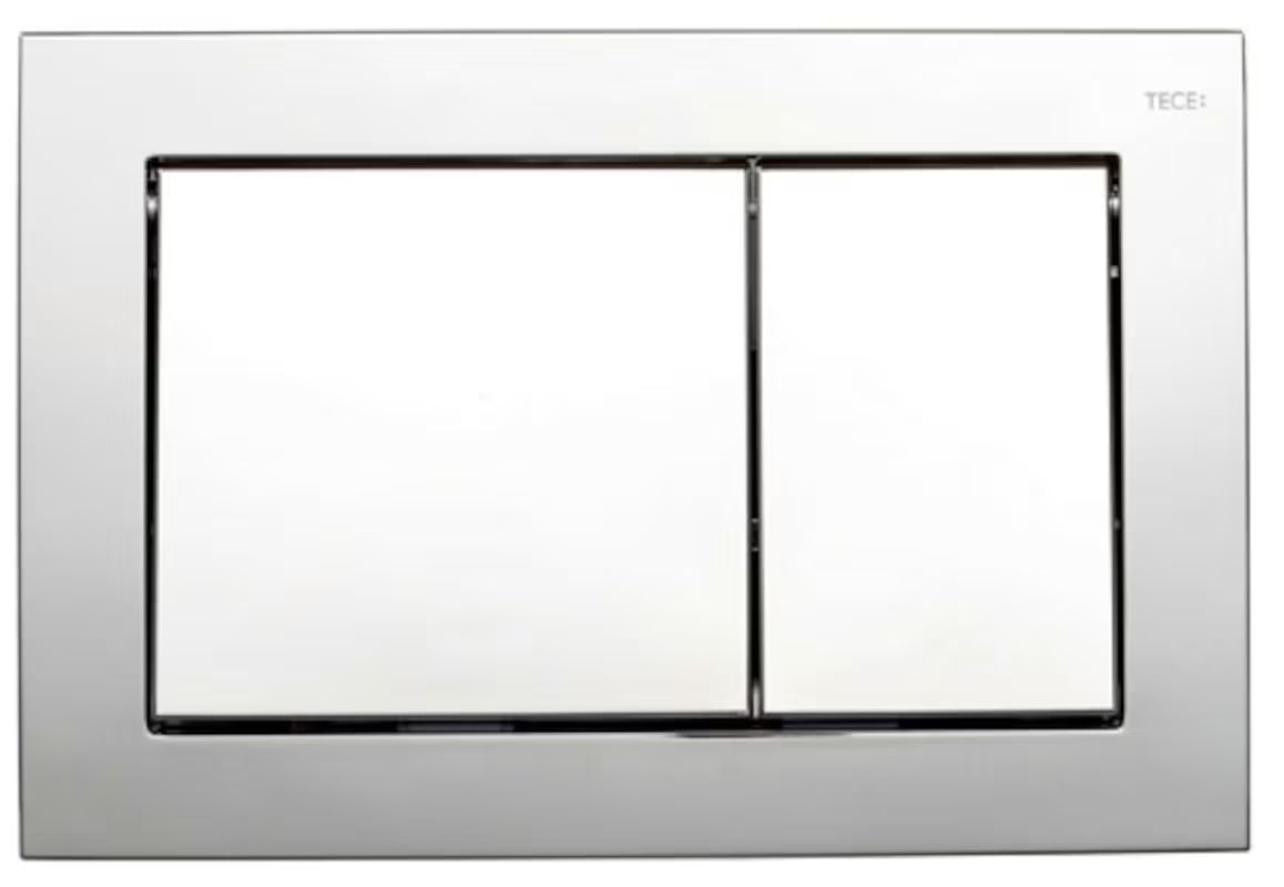 Závěsný WC set Siko S-Line Pro s podomítkovou nádrží TECE a chromovým tlačítkem TECEbase