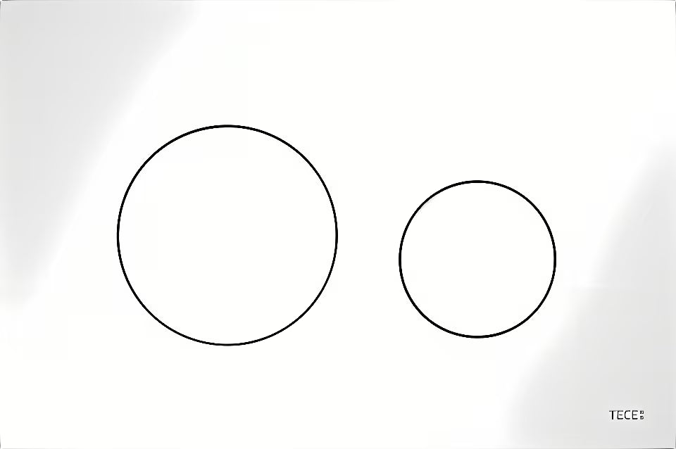 Bílé plastové dvoumnožstevní ovládací tlačítko Tece Loop pro WC nádržky TECE