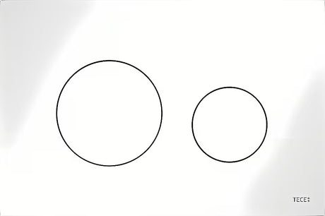Bílé plastové dvoumnožstevní ovládací tlačítko Tece Loop pro WC nádržky TECE
