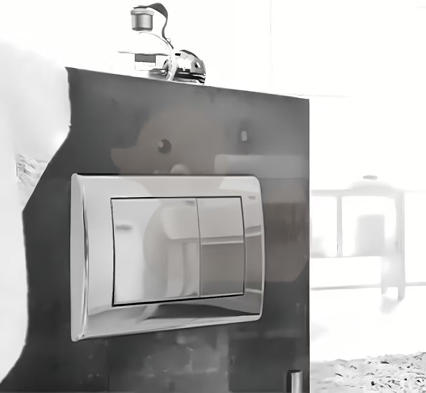 Tece Planus ovládací tlačítko pro WC, dvojčinné, v provedení lesklý chrom z nerezové oceli.