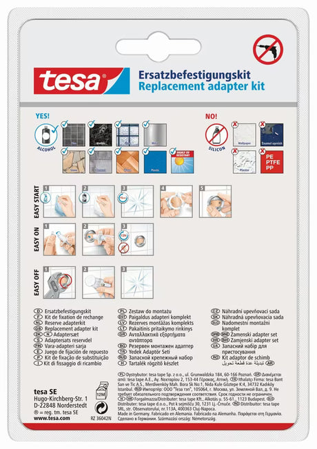 Náhradní lepicí adaptéry tesa Power.Kit pro koupelnové doplňky bez vrtání, sada dvou kusů
