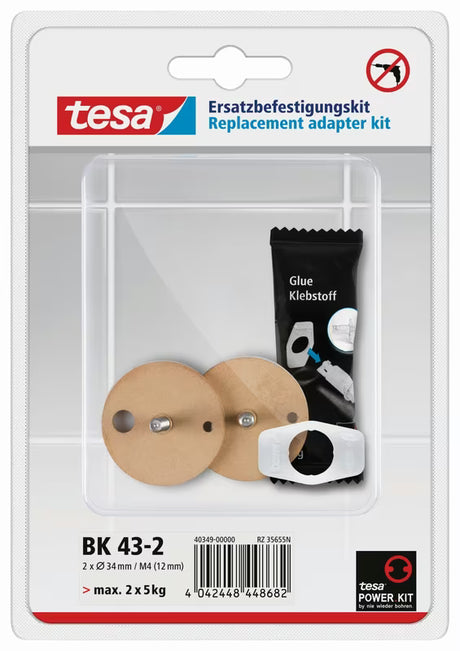Montážní adaptér Tesa Power.Kit pro upevnění koupelnových doplňků bez vrtání