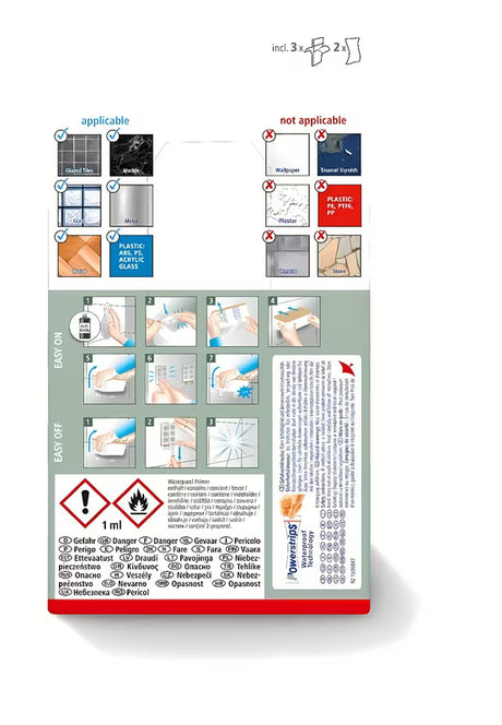 Bílá nástěnná polička tesa Baboo bez vrtání s lepicí technologií tesa Powerstrips Waterproof