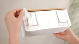 Bílá nástěnná polička tesa Baboo bez vrtání s lepicí technologií tesa Powerstrips Waterproof