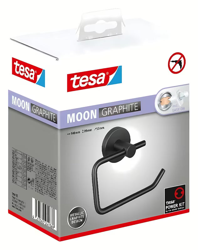 Tesa držák toaletního papíru bez krytu v kartáčovaném odstínu hard graphite s montáží bez vrtání