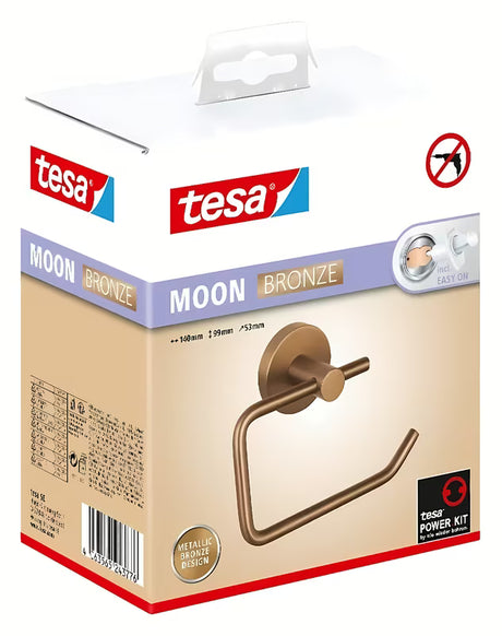 Bronzový držák toaletního papíru Tesa bez krytu s montáží bez vrtání pomocí tesa Power.Kit