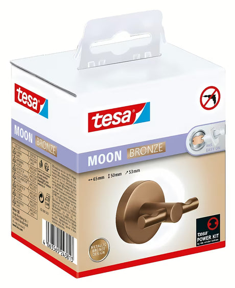 Bronzový háček na župan Tesa s montáží bez vrtání pomocí technologie tesa Power.Kit
