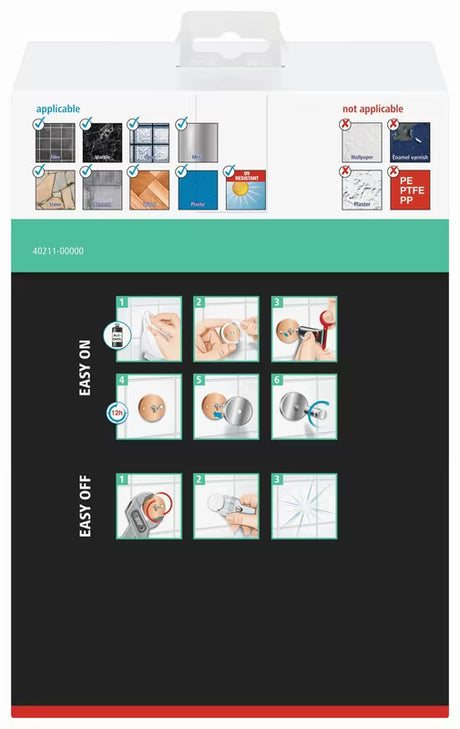 Chromovaný sprchový košík Tesa Aluxx pro uložení toaletních potřeb, montáž bez vrtání