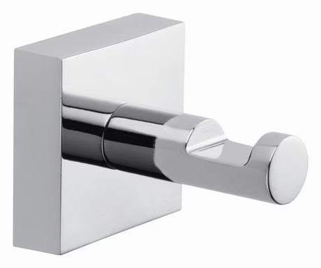 Chromový samolepicí háček Tesa Ekkro s hranatým designem pro zavěšení ručníků bez vrtání.