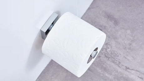 Chromový hranatý držák toaletního papíru Tesa Ekkro se samolepicí montáží bez vrtání