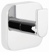 Nástěnný háček Tesa Elegaant v lesklém chromu se zaoblenými hranami pro zavěšení ručníků a županů.