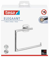 Chromovaný samolepicí držák ručníků Tesa Elegaant pro montáž bez vrtání v koupelně.