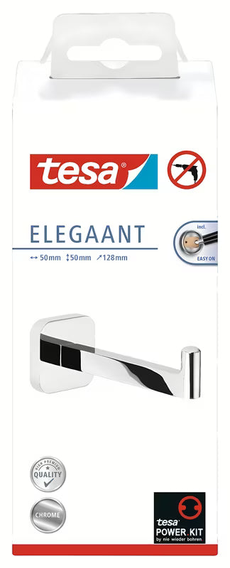 Chromový držák toaletního papíru Tesa Elegaant s montáží bez vrtání a lesklým povrchem
