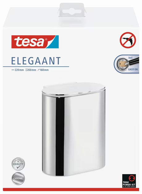 Chromovaný odpadkový koš Tesa Elegaant s víkem SoftClose a montáží bez vrtání