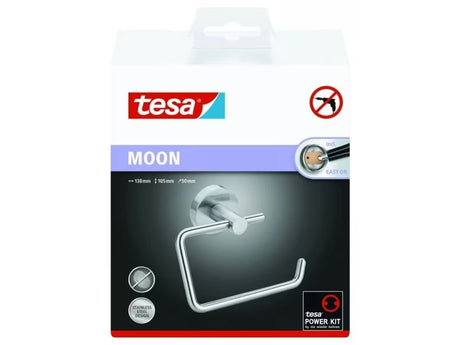 Samolepicí držák toaletního papíru Tesa Moon v kartáčované oceli s kulatým designem