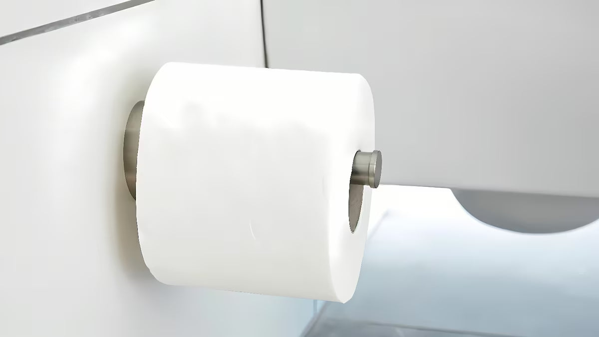 Držák toaletního papíru Tesa Moon v provedení kartáčovaná ocel s montáží bez vrtání Power.Kit.