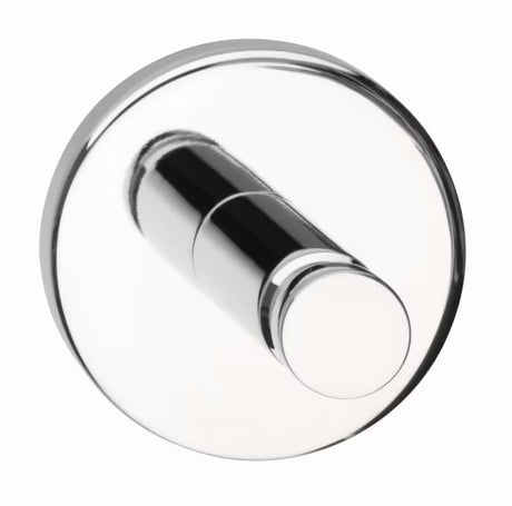 Chromový háček Tesa PowerButton pro montáž bez vrtání na obklady a další hladké povrchy.