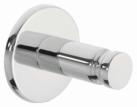 Pochromovaný háček Tesa PowerButton pro montáž bez vrtání na hladké povrchy do koupelny i kuchyně.