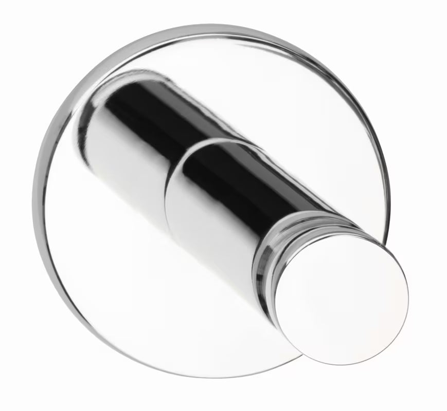 Chromuotas kabliukas Tesa powerbutton pro, montuojamas be gręžimo ant lygių paviršių, tinka vonios kambariui ir virtuvei.