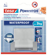 Voděodolný nerezový dvojháček tesa Powerstrips Waterproof pro zavěšení doplňků ve sprše
