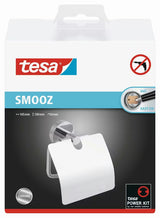 Lesklý chromový držák toaletního papíru Tesa Smooz s montáží Power.Kit bez vrtání